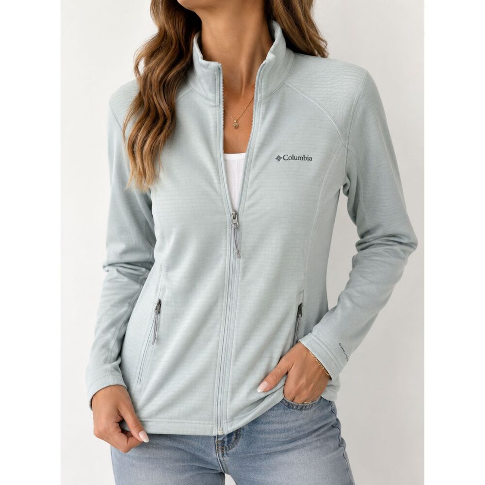 Columbia Omni-Wick Women's Small Blue Full Zip Performance Jacket Hiking Y2K